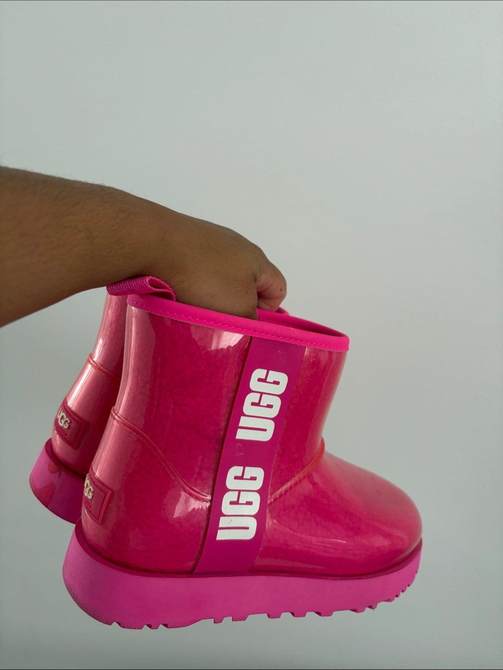 NEW UGG Kids Clear Rain Boot in Bright Pink - Picture 4 of 4